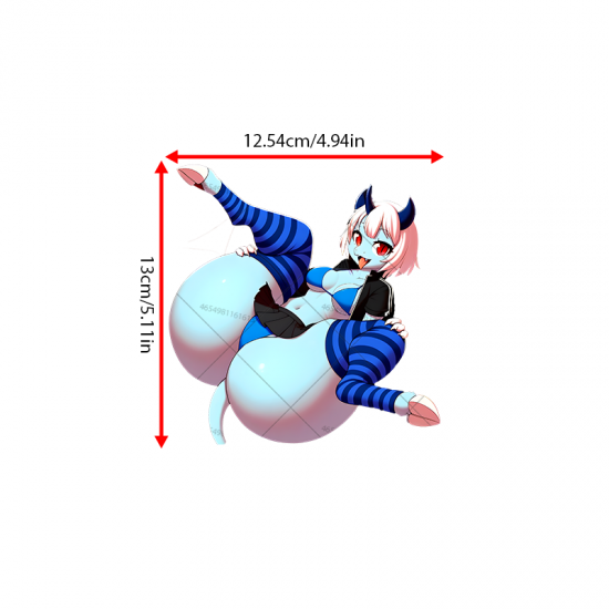 Sexy Demon Girl Car Decal - VIP-275, suitable for skateboard decks, rollerblades, and scooters. Vinyl car decals suitable for cars, motorcycles, laptops, computers, backpacks, water bottles, and more.