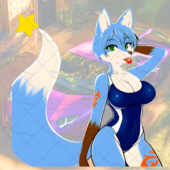 Furry Fox Girl Bikini Car Decal/Sticker, great for decorating notebooks, journals, scrapbooks, and gift packages. Vinyl car decals suitable for cars, motorcycles, laptops, computers, backpacks, water bottles, and more.