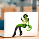 Green Lizard Girl on Car Sticker, cool decal for skateboards, snowboards, surfboards, and longboards. Vinyl car decals suitable for cars, motorcycles, laptops, computers, backpacks, water bottles, and more.