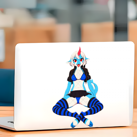 Anthro Demon Girl Sticker with Lamborghini Background, the perfect finishing touch for your scrapbooking masterpiece. Vinyl car decals suitable for cars, motorcycles, laptops, computers, backpacks, water bottles, and more.
