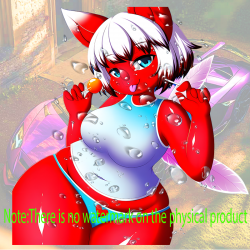 Red Furry Girl with Lollipops and Car Sticker, excellent for decorating bedroom doors, lockers, and furniture. Vinyl car decals suitable for cars, motorcycles, laptops, computers, backpacks, water bottles, and more.