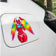 Red Anime Girl with Rainbow Wings Car Decal, suitable for smooth surfaces like glass, mirrors, windows, and tiles. Vinyl car decals suitable for cars, motorcycles, laptops, computers, backpacks, water bottles, and more.