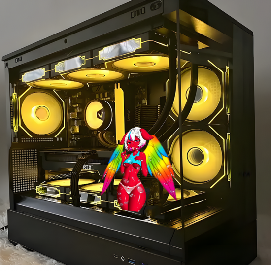 Red Anime Girl with Rainbow Wings Car Decal, suitable for smooth surfaces like glass, mirrors, windows, and tiles. Vinyl car decals suitable for cars, motorcycles, laptops, computers, backpacks, water bottles, and more.