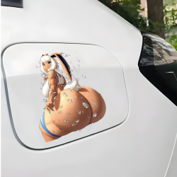 Bunny Girl and Supercar Decal, perfect for customizing hydro flasks and reusable water bottles. Vinyl car decals suitable for cars, motorcycles, laptops, computers, backpacks, water bottles, and more.