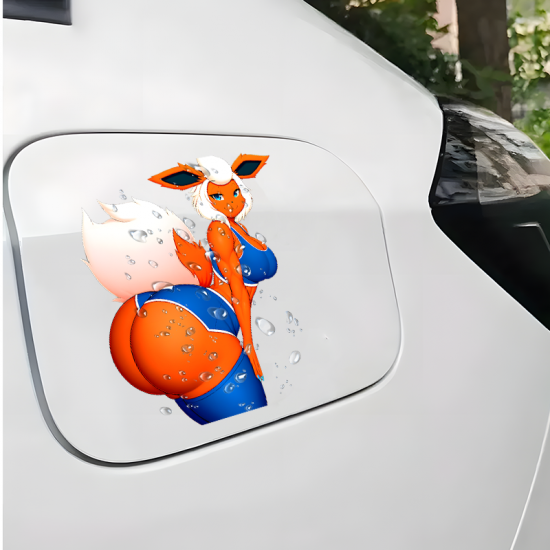 Flareon Anthro Car Decal Sticker, premium vinyl material suitable for both indoor and outdoor use. Vinyl car decals suitable for cars, motorcycles, laptops, computers, backpacks, water bottles, and more.