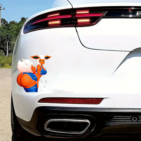 Flareon Anthro Car Decal Sticker, premium vinyl material suitable for both indoor and outdoor use. Vinyl car decals suitable for cars, motorcycles, laptops, computers, backpacks, water bottles, and more.