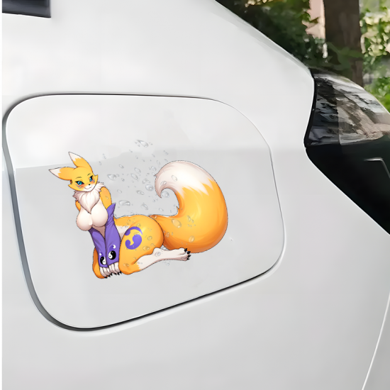 Anime Fox Girl Car Decal - VIP-286, adheres well to plastic, metal, wood, glass, and ceramic surfaces. Vinyl car decals suitable for cars, motorcycles, laptops, computers, backpacks, water bottles, and more.