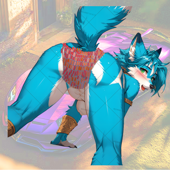 Blue Furry Leaning Over Car Sticker, durable and weather-resistant, perfect for outdoor gear and vehicles. Vinyl car decals suitable for cars, motorcycles, laptops, computers, backpacks, water bottles, and more.