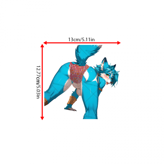 Blue Furry Leaning Over Car Sticker, durable and weather-resistant, perfect for outdoor gear and vehicles. Vinyl car decals suitable for cars, motorcycles, laptops, computers, backpacks, water bottles, and more.