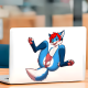 Sexy Blue Furry with Red Hair Sticker, durable sticker for toolboxes, hard hats, and construction gear. Vinyl car decals suitable for cars, motorcycles, laptops, computers, backpacks, water bottles, and more.
