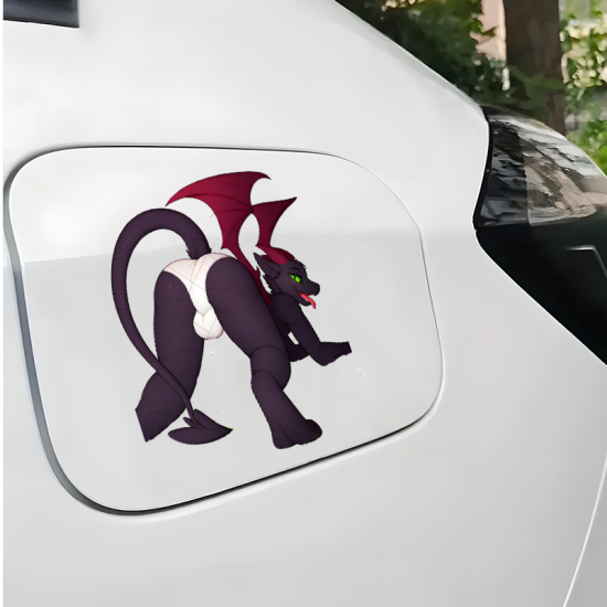 Dragon Thong Car Sticker, vibrant colors perfect for art projects, collages, and crafts. Vinyl car decals suitable for cars, motorcycles, laptops, computers, backpacks, water bottles, and more.