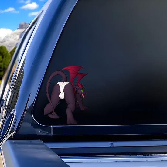 Dragon Thong Car Sticker, vibrant colors perfect for art projects, collages, and crafts. Vinyl car decals suitable for cars, motorcycles, laptops, computers, backpacks, water bottles, and more.