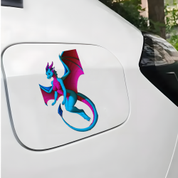 Blue and Pink Dragon Vinyl Sticker/Decal, durable and weather-resistant, perfect for outdoor gear and vehicles. Vinyl car decals suitable for cars, motorcycles, laptops, computers, backpacks, water bottles, and more.