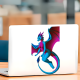 Blue and Pink Dragon Vinyl Sticker/Decal, durable and weather-resistant, perfect for outdoor gear and vehicles. Vinyl car decals suitable for cars, motorcycles, laptops, computers, backpacks, water bottles, and more.