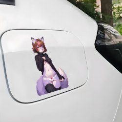 Sexy Furry Girl with Lamborghini Vinyl Decal, great for decorating notebooks, journals, scrapbooks, and gift packages. Vinyl car decals suitable for cars, motorcycles, laptops, computers, backpacks, water bottles, and more.