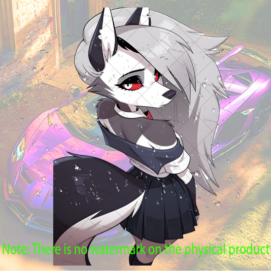 Loona Helluva Boss Anime Style Sticker Decal, residue-free removal, perfect for rented spaces and laptops. Vinyl car decals suitable for cars, motorcycles, laptops, computers, backpacks, water bottles, and more.