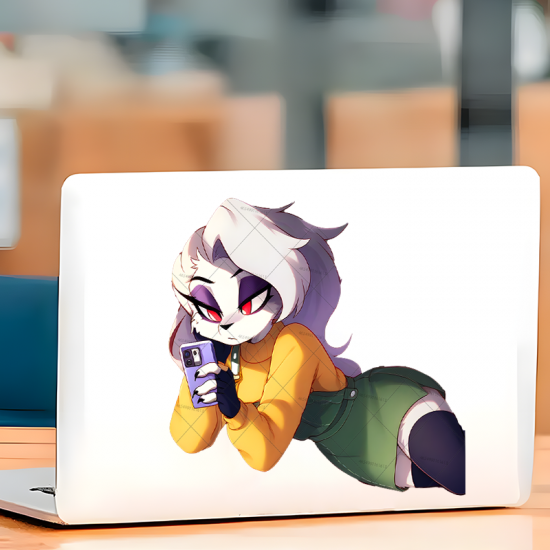 Loona Helluva Boss Car Background Sticker, perfect for gaming setups, PC towers, and console skins. Vinyl car decals suitable for cars, motorcycles, laptops, computers, backpacks, water bottles, and more.
