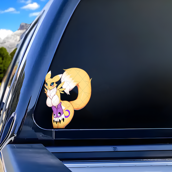 Renamon Inspired Anime Girl Car Decal Sticker, adds style to your daily planner, notebook, and office supplies. Vinyl car decals suitable for cars, motorcycles, laptops, computers, backpacks, water bottles, and more.