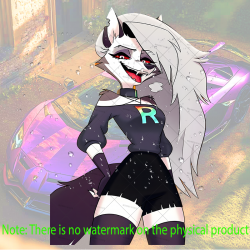 Loona Helluva Boss Cartoon Sticker, great for musical instruments like guitar cases, drums, and pianos. Vinyl car decals suitable for cars, motorcycles, laptops, computers, backpacks, water bottles, and more.