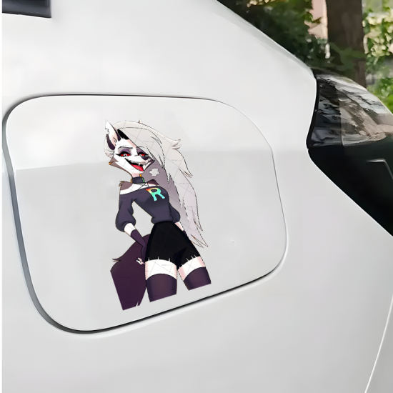 Loona Helluva Boss Cartoon Sticker, great for musical instruments like guitar cases, drums, and pianos. Vinyl car decals suitable for cars, motorcycles, laptops, computers, backpacks, water bottles, and more.