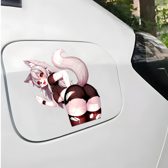 Anime Wolf Girl Car Decal Sticker, easy to apply on cars, trucks, vans, and recreational vehicles. Vinyl car decals suitable for cars, motorcycles, laptops, computers, backpacks, water bottles, and more.