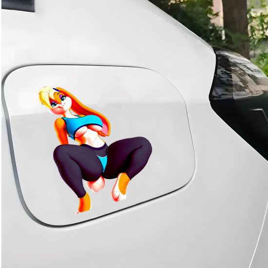 Lola Bunny Sexy Car Sticker Decal, aesthetic stickers for planners, diaries, calendars, and stationery. Vinyl car decals suitable for cars, motorcycles, laptops, computers, backpacks, water bottles, and more.