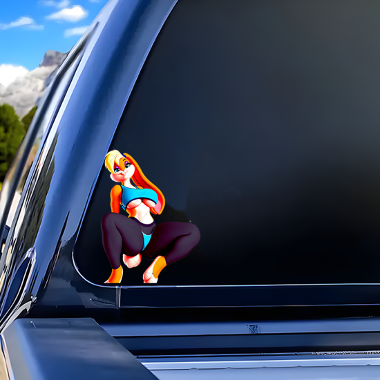 Lola Bunny Sexy Car Sticker Decal, aesthetic stickers for planners, diaries, calendars, and stationery. Vinyl car decals suitable for cars, motorcycles, laptops, computers, backpacks, water bottles, and more.