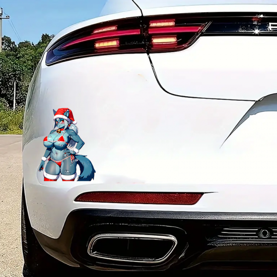 Christmas Furry Girl Bikini Car Sticker, a fun way to personalize your lunch box, cooler, or thermos. Vinyl car decals suitable for cars, motorcycles, laptops, computers, backpacks, water bottles, and more.