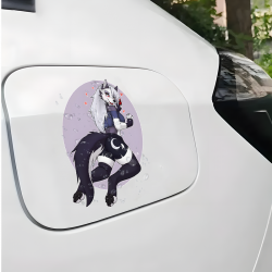 Loona Helluva Boss Sticker Decal, perfect for customizing hydro flasks and reusable water bottles. Vinyl car decals suitable for cars, motorcycles, laptops, computers, backpacks, water bottles, and more.