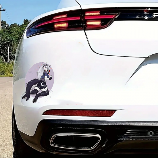 Loona Helluva Boss Sticker Decal, perfect for customizing hydro flasks and reusable water bottles. Vinyl car decals suitable for cars, motorcycles, laptops, computers, backpacks, water bottles, and more.