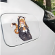 Tiger Nun Anime Car Decal Sticker, great for musical instruments like guitar cases, drums, and pianos. Vinyl car decals suitable for cars, motorcycles, laptops, computers, backpacks, water bottles, and more.