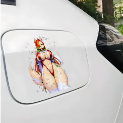 Sexy Furry Fox Car Sticker Decal - VIP-318, a fun way to personalize your lunch box, cooler, or thermos. Vinyl car decals suitable for cars, motorcycles, laptops, computers, backpacks, water bottles, and more.
