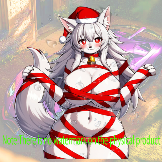 Christmas Fox Girl Wrapped in Ribbon Sticker, make your belongings stand out with this unique vinyl sticker. Vinyl car decals suitable for cars, motorcycles, laptops, computers, backpacks, water bottles, and more.