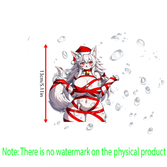 Christmas Fox Girl Wrapped in Ribbon Sticker, make your belongings stand out with this unique vinyl sticker. Vinyl car decals suitable for cars, motorcycles, laptops, computers, backpacks, water bottles, and more.