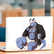 Muscular Furry Wolfman with Coffee Sticker, adheres well to plastic, metal, wood, glass, and ceramic surfaces. Vinyl car decals suitable for cars, motorcycles, laptops, computers, backpacks, water bottles, and more.