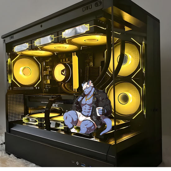 Muscular Furry Wolfman with Coffee Sticker, adheres well to plastic, metal, wood, glass, and ceramic surfaces. Vinyl car decals suitable for cars, motorcycles, laptops, computers, backpacks, water bottles, and more.