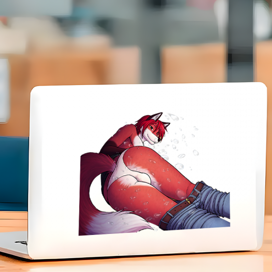 Sexy Fox Anthro Car Decal Sticker, ideal for water bottles, hydro flasks, phones, tablets, and car bumpers. Vinyl car decals suitable for cars, motorcycles, laptops, computers, backpacks, water bottles, and more.