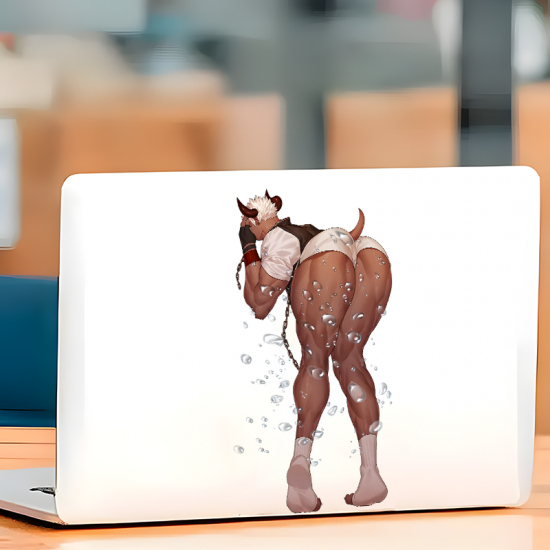 Muscular Wet Dog Man with Lamborghini Sticker, perfect gift for kids and teens to decorate their school supplies. Vinyl car decals suitable for cars, motorcycles, laptops, computers, backpacks, water bottles, and more.