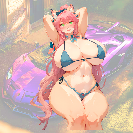 Anime Catgirl Bikini Car Decal Sticker, perfect for customizing your laptop, skateboard, luggage, and bedroom walls.Vinyl car decals suitable for cars, motorcycles,laptops, computers, backpacks, water bottles, and more.
