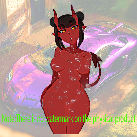 Succubus Girl with Sports Car Sticker, suitable for fixing up old furniture or adding flair to new items. Vinyl car decals suitable for cars, motorcycles, laptops, computers, backpacks, water bottles, and more.
