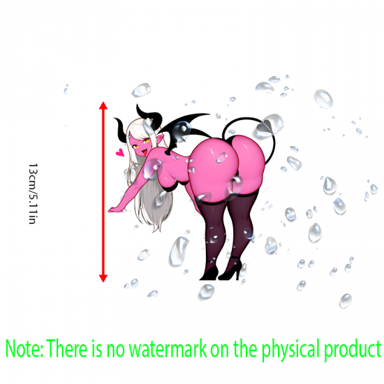 Pink Succubus Anime Girl Car Decal Sticker, perfect for teachers to use as rewards or classroom decorations. Vinyl car decals suitable for cars, motorcycles, laptops, computers, backpacks, water bottles, and more.