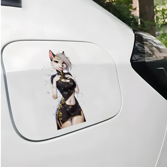 Furry Girl Cheongsam Car Decal, perfect for teachers to use as rewards or classroom decorations. Vinyl car decals suitable for cars, motorcycles, laptops, computers, backpacks, water bottles, and more.