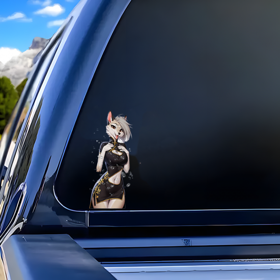 Furry Girl Cheongsam Car Decal, perfect for teachers to use as rewards or classroom decorations. Vinyl car decals suitable for cars, motorcycles, laptops, computers, backpacks, water bottles, and more.