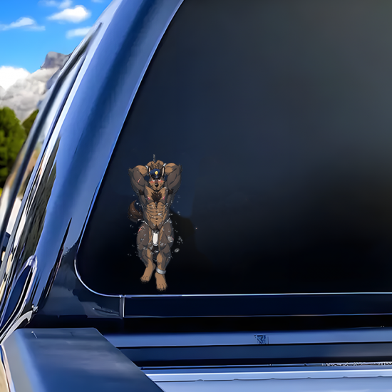 Handcuffed Wolf Cop Car Decal, ideal for personalizing your workspace, desk, monitor, and keyboard. Vinyl car decals suitable for cars, motorcycles, laptops, computers, backpacks, water bottles, and more.