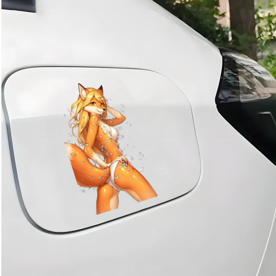 Sexy Fox Girl Bikini Car Decal Sticker, adds a personal touch to your luggage, travel bags, and backpacks. Vinyl car decals suitable for cars, motorcycles, laptops, computers, backpacks, water bottles, and more.