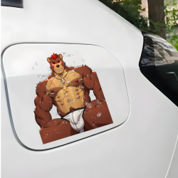 Muscular Bear Furry Sticker/Decal, ideal for personalizing your workspace, desk, monitor, and keyboard. Vinyl car decals suitable for cars, motorcycles, laptops, computers, backpacks, water bottles, and more.