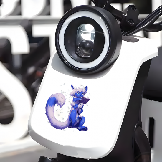 Blue Furry Reading a Book Sticker Decal, suitable for computers,laptops, water bottles,suitcases,cars, and other surfaces. Vinyl car decals suitable for cars,motorcycles,laptops, computers, backpacks, water bottles, and more.