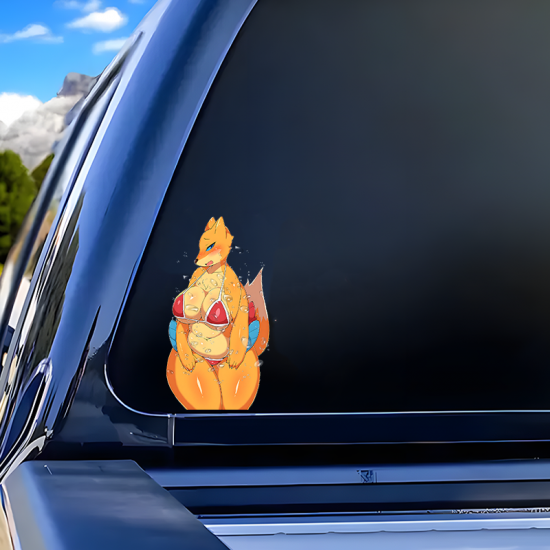 Bikini Fox Girl with Sports Car Sticker, ideal for motivational boards, vision boards, and wall art. Vinyl car decals suitable for cars, motorcycles, laptops, computers, backpacks, water bottles, and more.