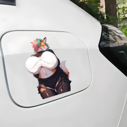 Anime Fox Girl with Purple Car Sticker, the perfect finishing touch for your scrapbooking masterpiece. Vinyl car decals suitable for cars, motorcycles, laptops, computers, backpacks, water bottles, and more.