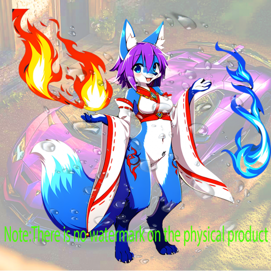 Fire and Ice Furry Fox Girl Sticker, ideal for bullet journaling, scrapbooking, and creative planning. Vinyl car decals suitable for cars, motorcycles, laptops, computers, backpacks, water bottles, and more.